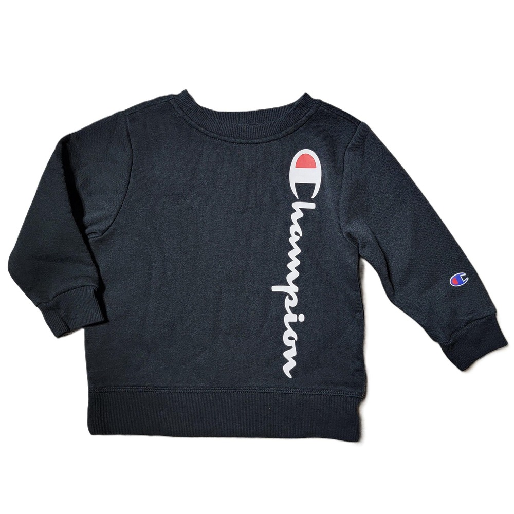 Boys 2T Champion Athleticwear Black Crewneck Sweatshirt Kids‎ Pullover Sweater